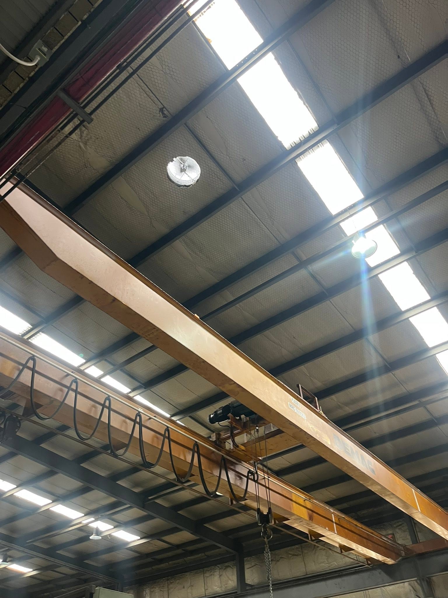 Interior view of multiple commercial roof ventilation openings at Plasser Australia